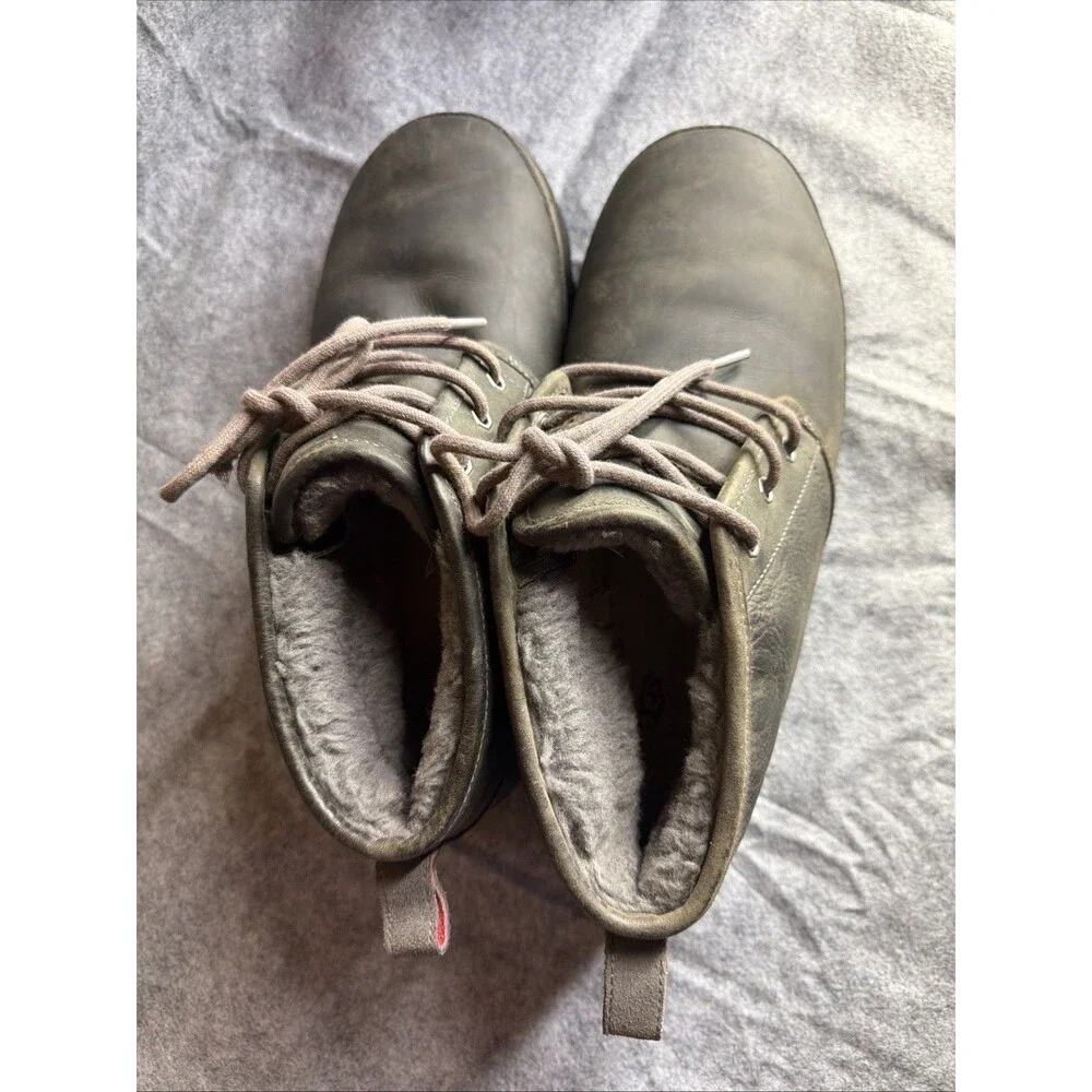 UGG Neumel Waterproof Grey Gray Leather Chukka Boots Men's 12